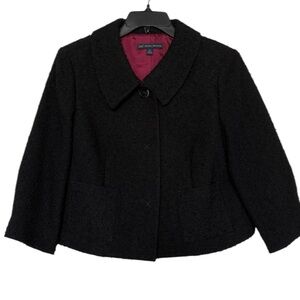 Brooks Brothers 346 Women’s Sz 8 Black Boucle Cropped Swing Jacket Lined